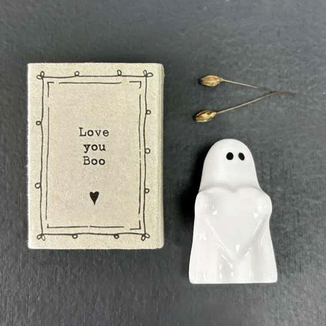 Love You Boo Ghost Matchbox Porcelain Decoration