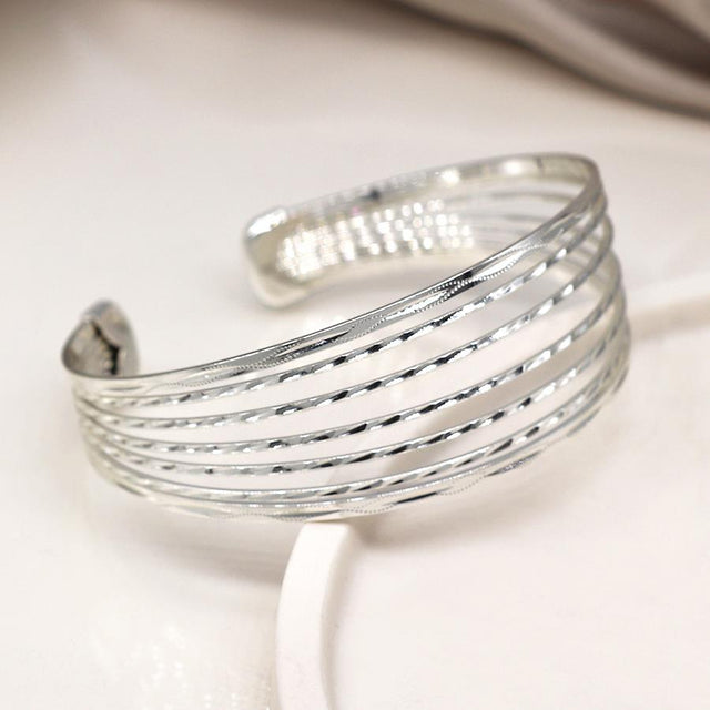Silver Simple Multistrand Bangle