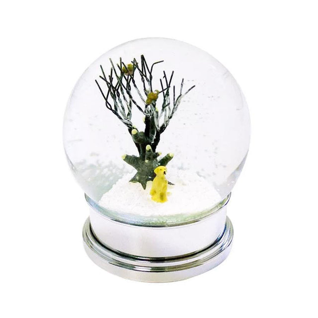 Golden Dog Winter Scene Snowglobe