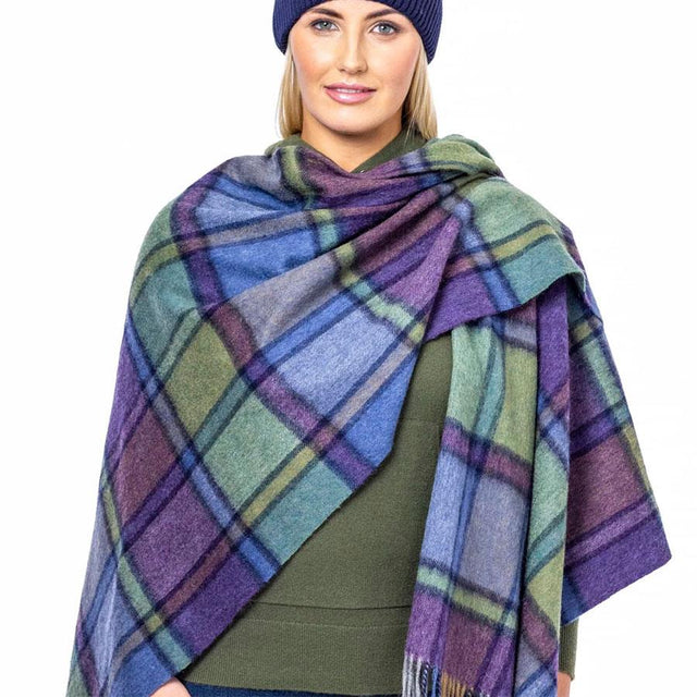 Heather Check Wool Serape Scarf