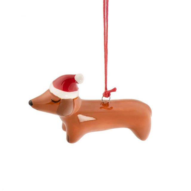 Sausage Dog Ceramic Hanging Decoration