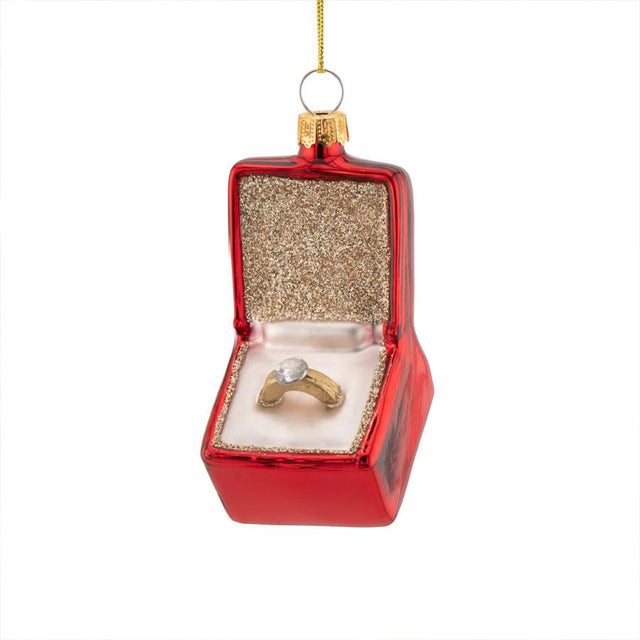Ring in a Box Glass Bauble