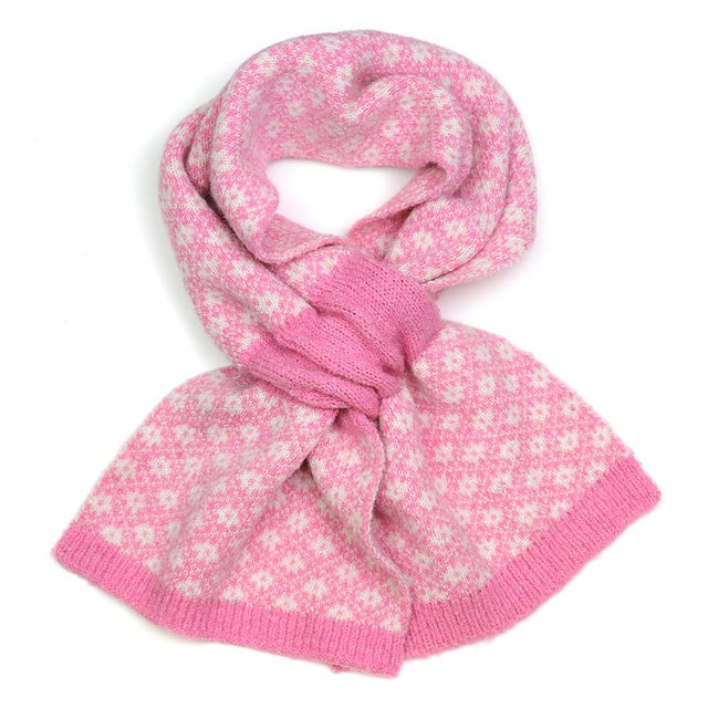 Pom Boutique Rose Pink Scandi Floral Pull Through Scarf