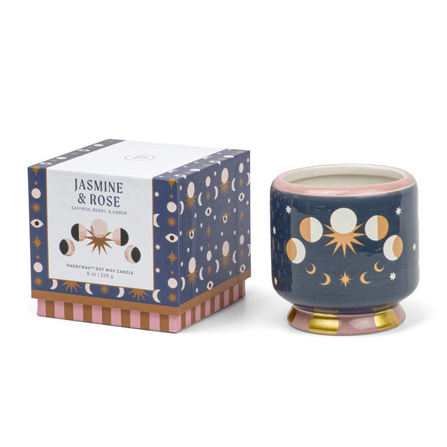 Moon Phases Jasmine & Rose Ceramic Candle in Gift Box