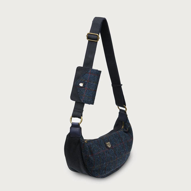 Islander Harris Tweed Navy Luna Cross Body Bag