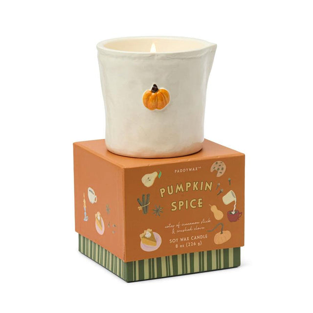 Bistro Pumpkin Spice Embossed Ceramic Candle