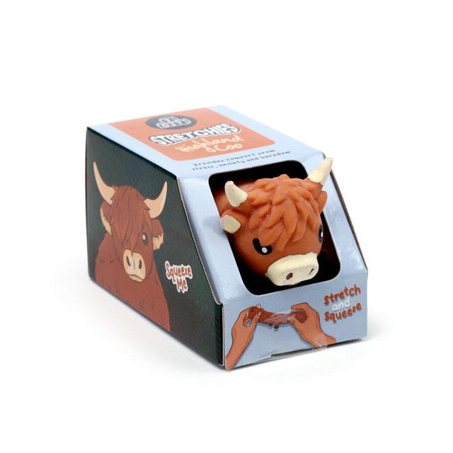 Stretchy Highland Coo Toy in Gift Box