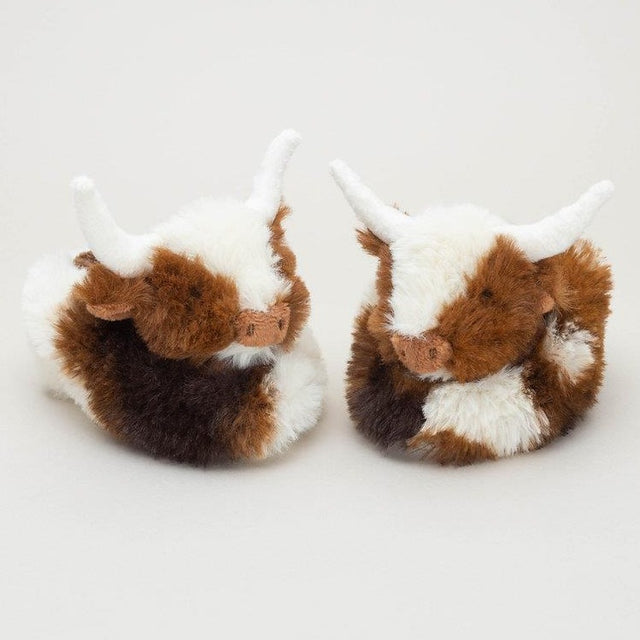 Jomanda Texas Longhorn Brown and Cream Coo Baby Slippers