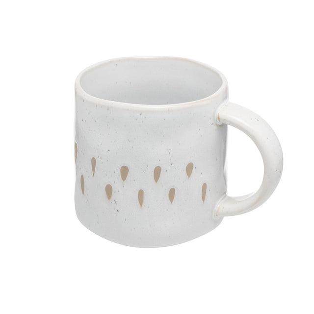 Organic Shaped Large Teardrop Mug in Cream Glaze