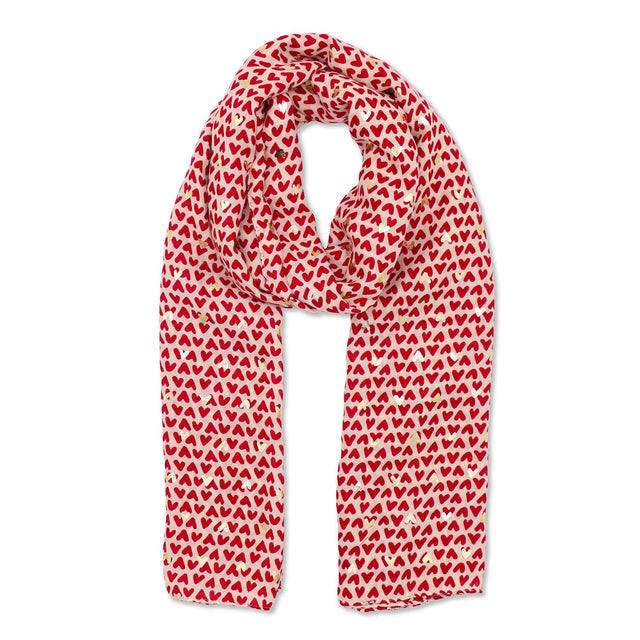 Red Ditsy Hearts Scarf