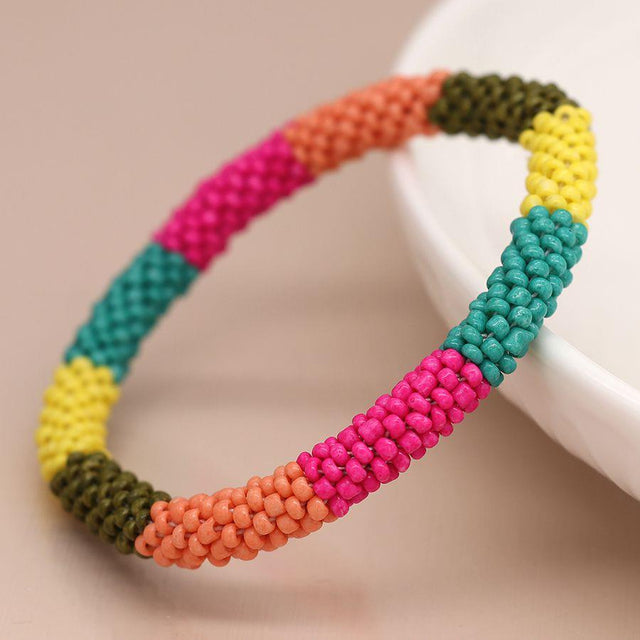Multi Bright Beaded Snake Bracelet