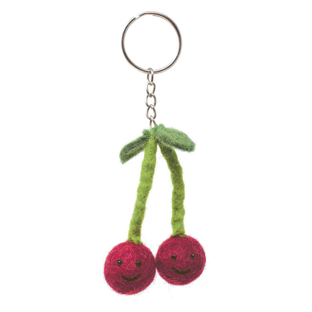 Cherries Felt Keyring