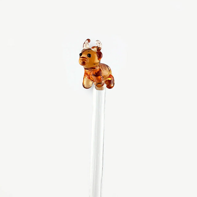 Highland Cow Glass Drink Stirrer