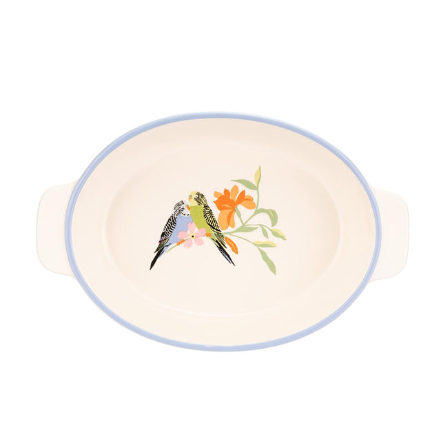 Budgies Ceramic Oval Roasting Dish