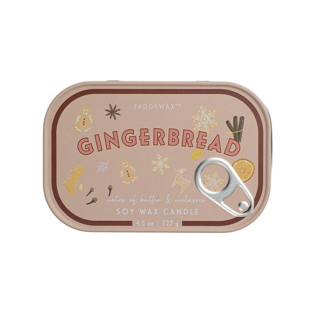 Gingerbread Printed Tin Candle