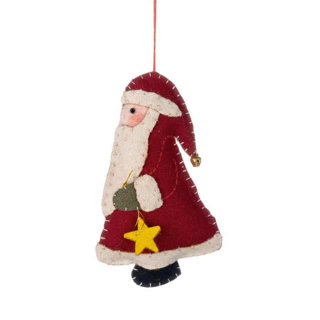 Felt Fabric Santa with Star Hanging Decoration