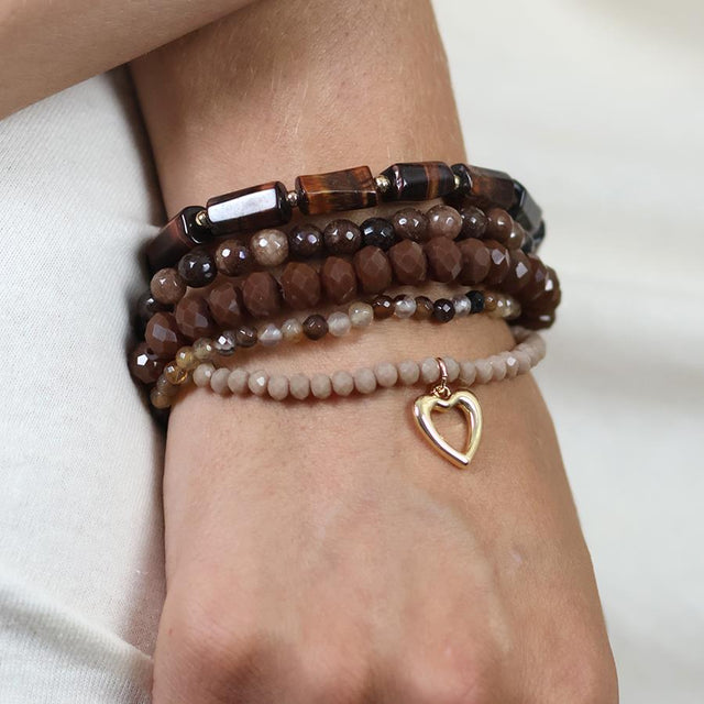 Misty Brown Bracelet Stack on Model