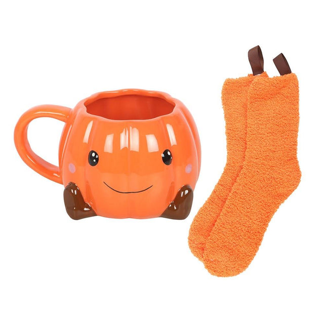 Autumn Pumpkin Mug and Socks Set