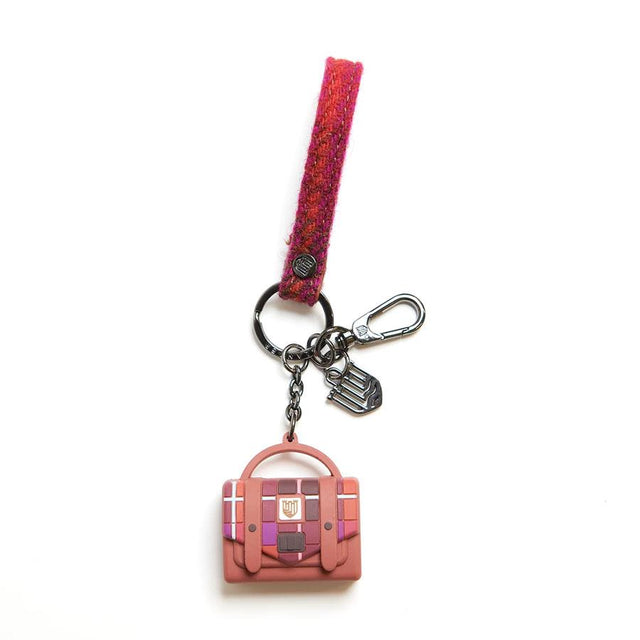 Islander Satchel Keyring in Fuchsia Tartan