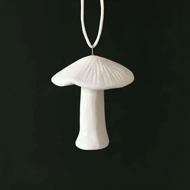 East of India Mini Fairy Mushroom Porcelain Hanging Decoration