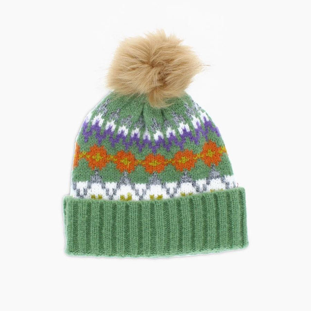 Green Carla Bobble Hat