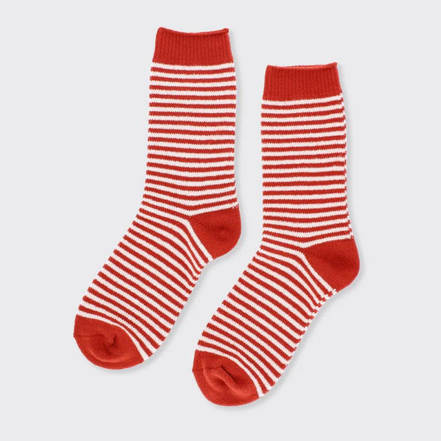 Burnt Orange Stripey Super Soft Women's Socks