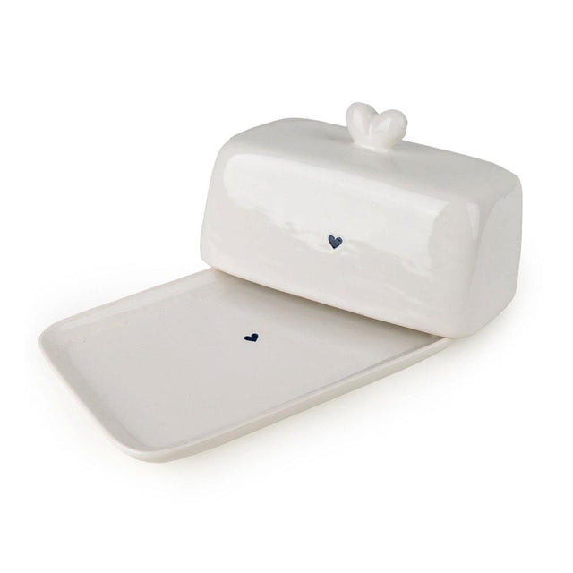 Ceramic Butter Dish with Heart