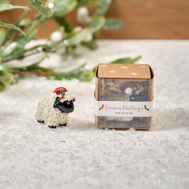 Mini Resin Christmas Sheep Ornament