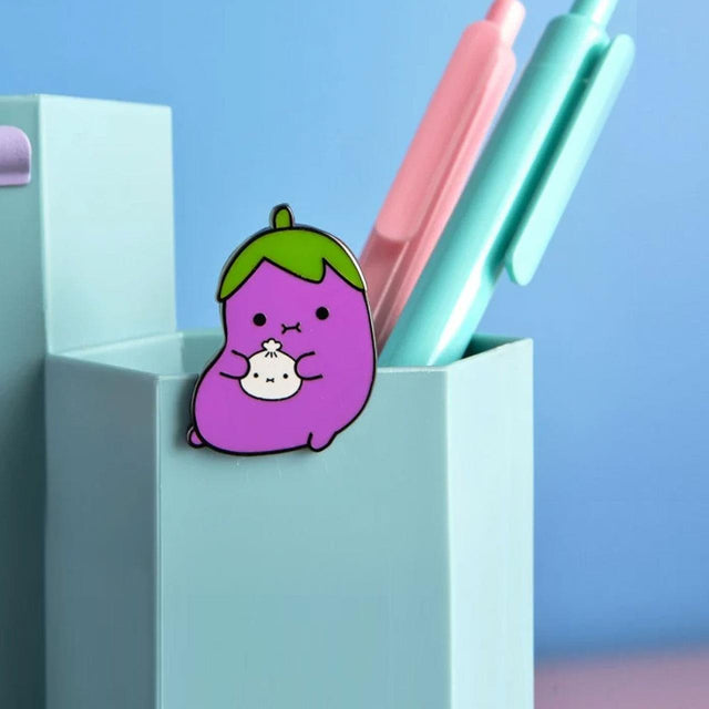 Ricebaba Aubergine Enamel Pin