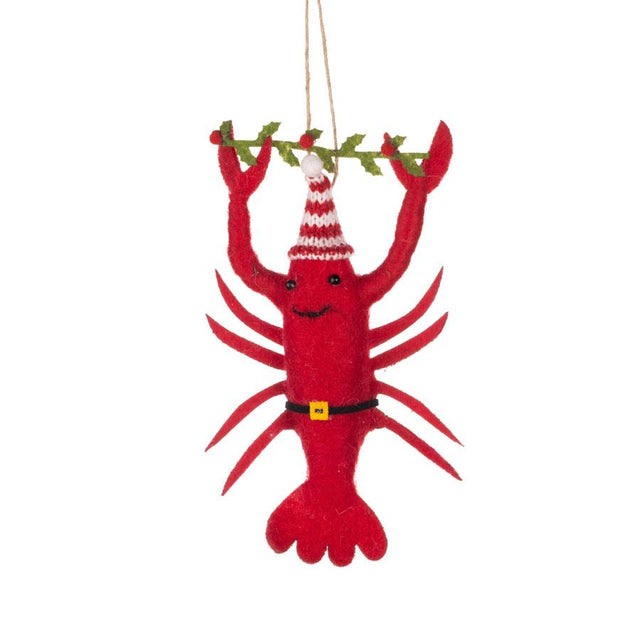 Festive Lobster Felt Hanging Decoration