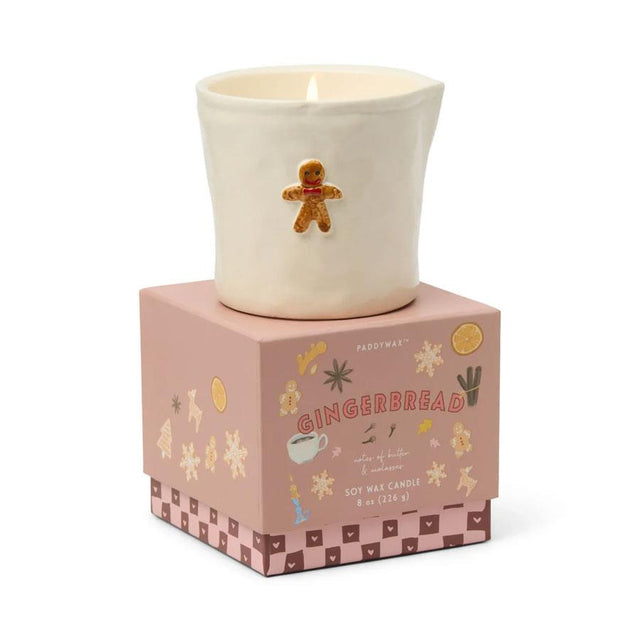 Bistro Gingerbread Embossed Ceramic Candle