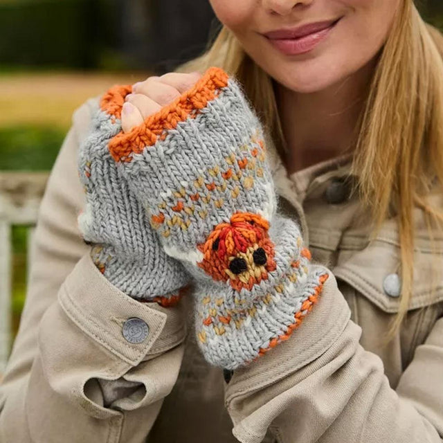 Highland Cow Merino Wool Handwarmers
