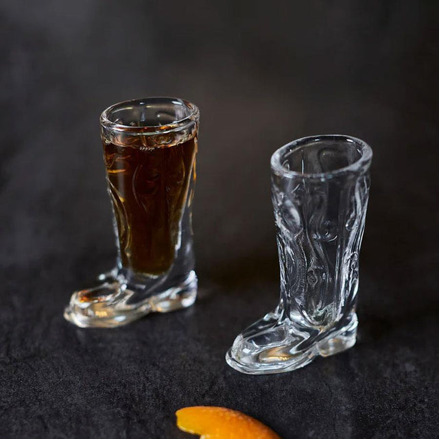 Cowboy Boot Shot Glasses Set in Situ