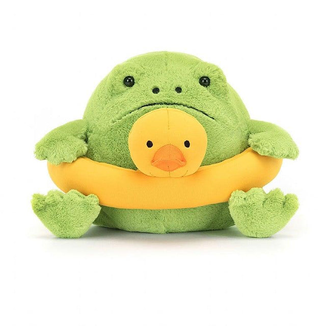 Jellycat Ricky Rain Frog Rubber Ring Soft Toy Front View