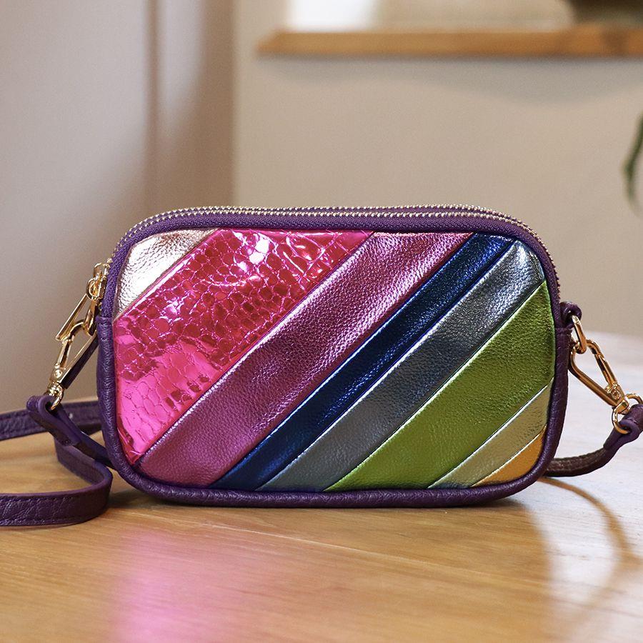 Striped cheap crossbody bag