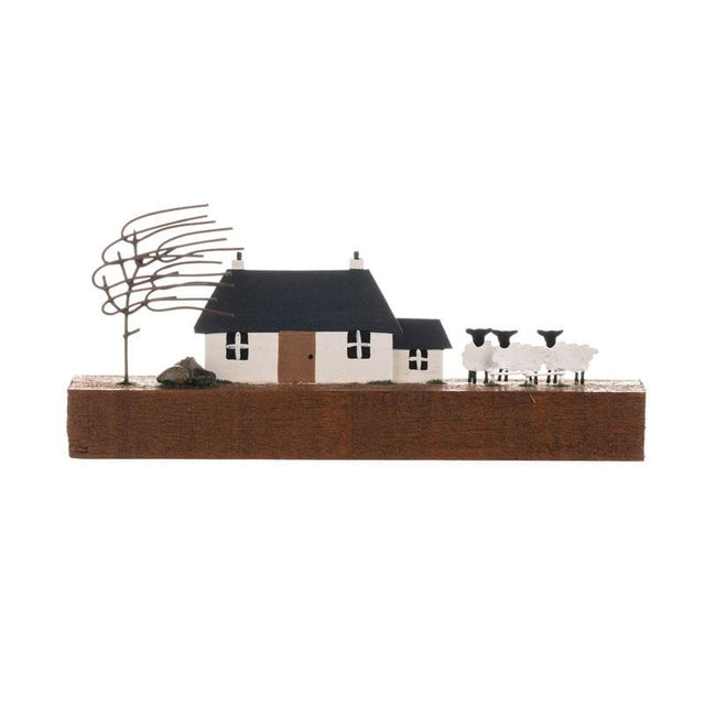 Croft With Sheep Block Decoration