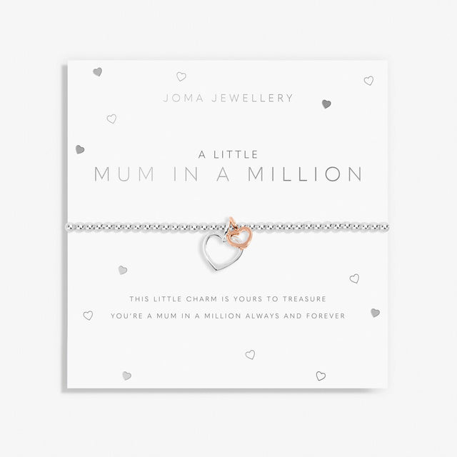 A Little Mum in a Million Silver and Rose Gold Bracelet