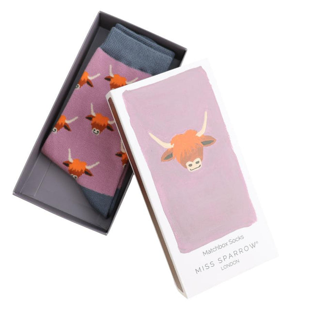 Highland Cow Women's Socks in Matchbox