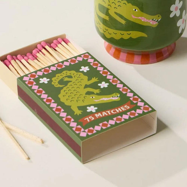 Pink Crocodile Matches Box