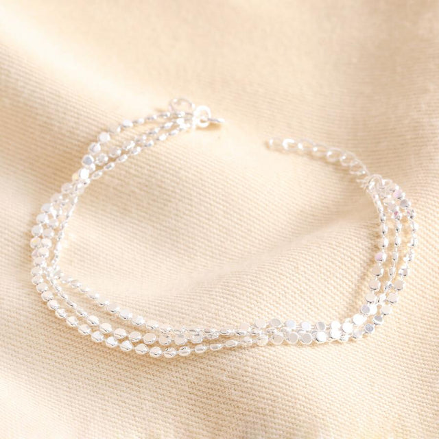 Triple Layer Chain Bracelet in Silver