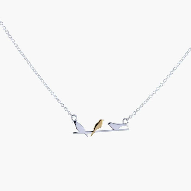 Birds on a Wire Pendant Necklace