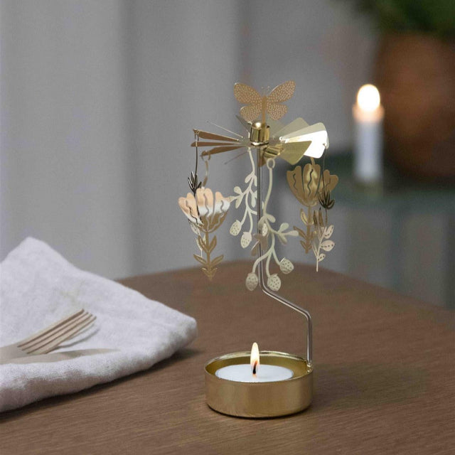 Gold Meadow Flowers Tea Light Rotary