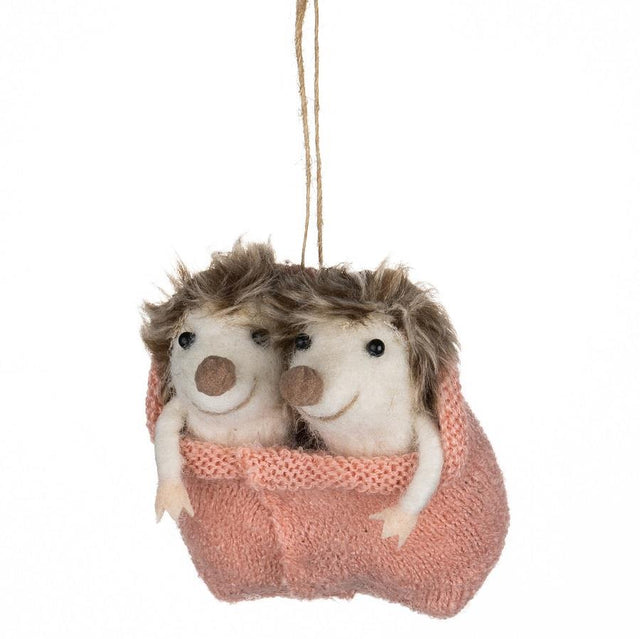 Shoeless Joe Sleeping Bag Hedgehogs Felt Decoration