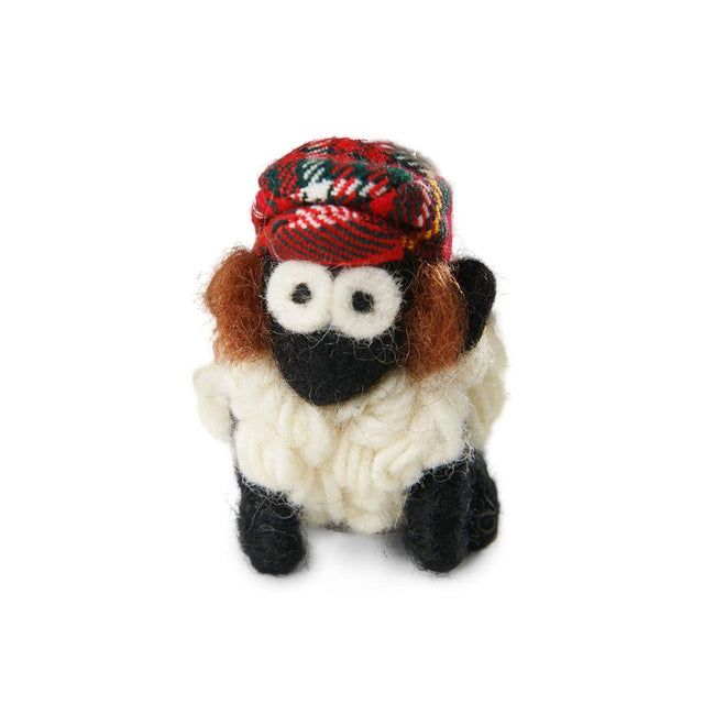 Red Flat Cap with Ginger Sheep Keyring