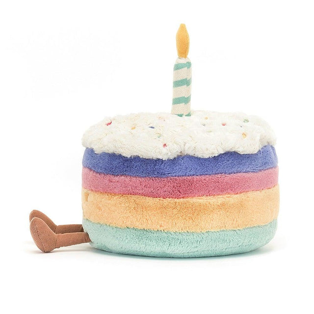 Large Amuseable Rainbow Birthday Cake Soft Toy