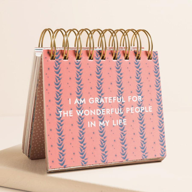 Blue Wildflower Print Affirmations Desktop Flip Chart