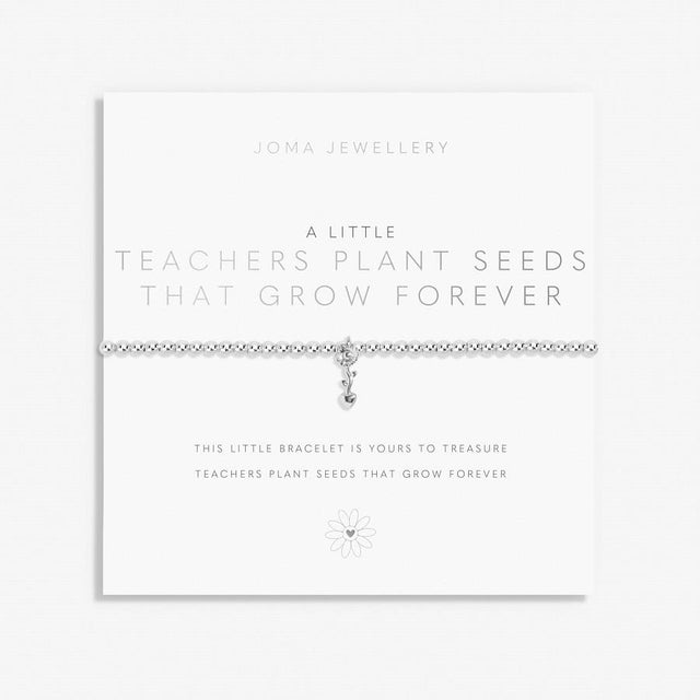 Joma Jewellery A Little Teacher Plant Seeds That Grow Forever Charm Bracelet