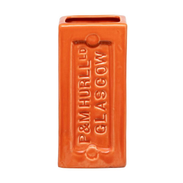 Orange Glasgow Brick Vase front view