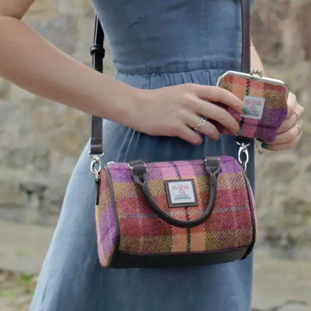 Harris tweed pink discount bag