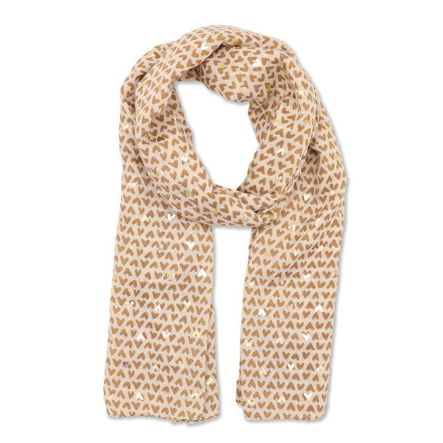 Cream Ditsy Hearts Scarf